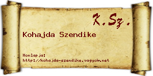 Kohajda Szendike névjegykártya